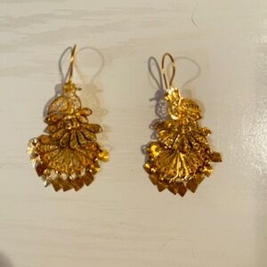 Gold Peacock Earrings